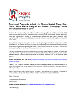Cards and Payments Industry in Mexico Market Analysis and Forecast 2016