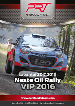 Lauantai 30.7.2016 - Perälä Rally Team