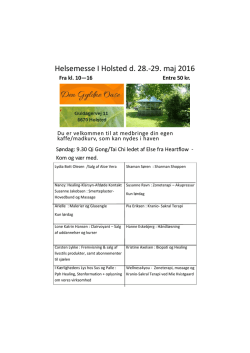 Helsemesse I Holsted d. 28.-29. maj 2016