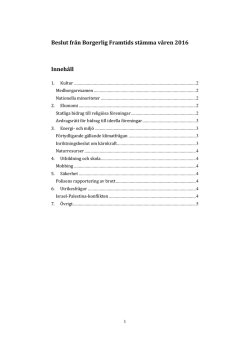 Beslut från BF-stämman våren 2016