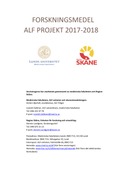 ALF Projekt 2017-2018 - Medicinska fakulteten