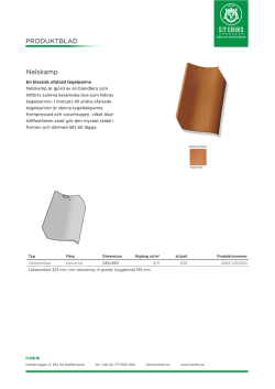Produktblad Nelskamp, 1-kupigt ofalsat lertegel