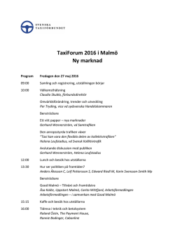TaxiForum 2016 i Malmö Ny marknad