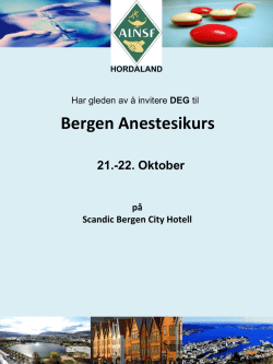 Program Bergen Anestesikurs 2016 oktober