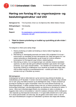 høringssvar  - Universitetet i Oslo