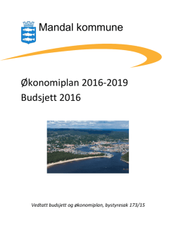 Budsjett for 2016 - Økonomiplan 2016