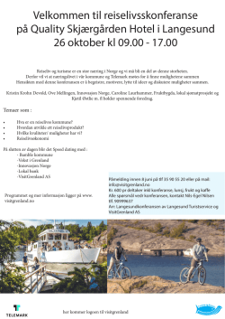 Invitasjon til reiselivskonferanse i Langesund
