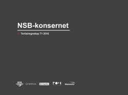 NSB presentasjon T1 2016 - NSB