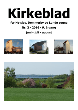 for Højslev, Dommerby og Lundø sogne Nr. 2 - 2016