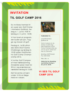 invitation til golf camp 2016
