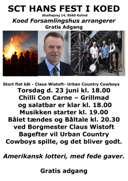 SCT HANS FEST I KOED - Koed Forsamlingshus