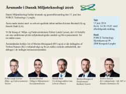 Årsmøde i Dansk Miljøteknologi 2016