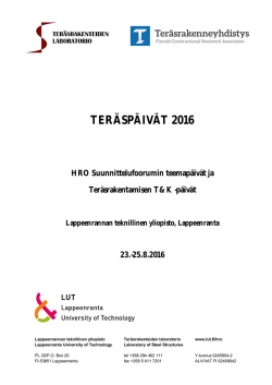 teräspäivät 2016 - Teräsrakenneyhdistys