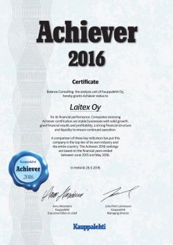 Achiever 2016 Certificate