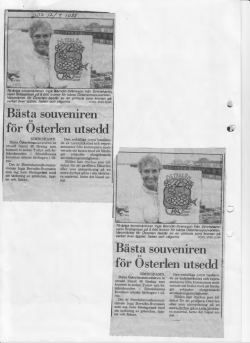 Tidningsartikel i Sydsvenskan 17 september 1988