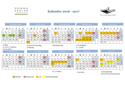 Kalender 2016 - 2017 - Svenska skolan i Barcelona