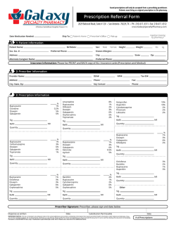 Prescription Referral Form