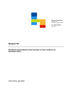 Revidirano konsolidirano letno poročilo za leto 2015 podjetja HIT