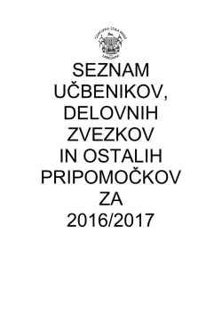 Seznam učbenikov - Osnovna &scaron;ola Prule