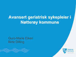 Avansert geriatrisk sykepleier i Nøtterøy kommune