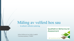 Kvalitativ adfersvurdering v/studentene Selina Hellestveit og Sofia