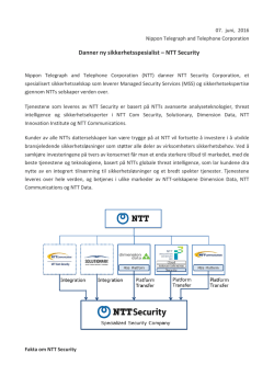 Danner ny sikkerhetsspesialist – NTT Security
