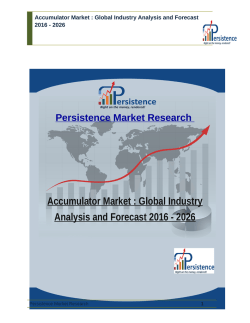 Accumulator Market : Global Industry Analysis and Forecast 2016 - 2026