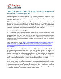 Third Party Logistics (3PL) Market 2020 - Industry Analysis and Forecast by Radiant Insights, Inc