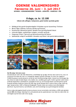 Program for tur til Færøerne 2017