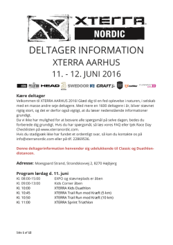 Deltagerinformation XTERRA Aarhus 2016