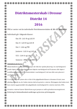 Distriktsmesterskab i Dressur Distrikt 14 2016