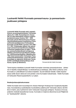 Luutnantti Heikki Kunnaala panssarivaunu