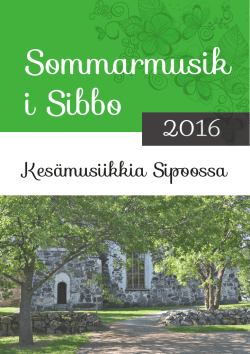 Sommarmusik i Sibbo - Sipoon suomalainen seurakunta