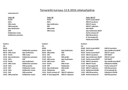 Tervareitti-turnaus 12.6.2016 otteluohjelma