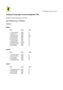 Seinäjoen kaupungin mestaruuskilpailut 2016