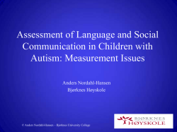 Assessment of Language and Social Communication in Children