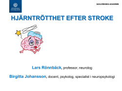 Hjärntrötthet efter stroke-19-maj
