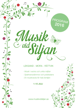Musik vid Siljan program 2016