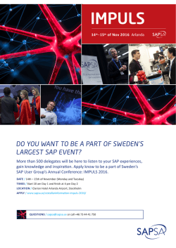 do you want to be a part of sweden`s largest sap event?