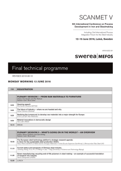 Final technical programme (revised 2016-06-10)