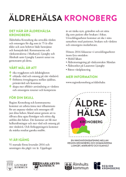 Informationsblad Äldrehälsa Kronoberg