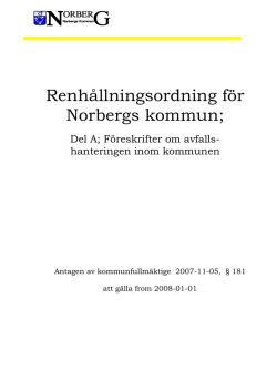 Renhållningsordning för Norbergs