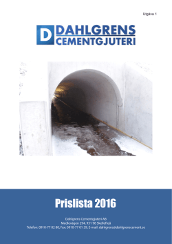 Prislista - Dahlgrens Cement