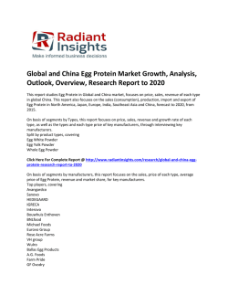 Global and China Egg Protein Market Share, Size, Outlook, Overview, Research Report to 2020