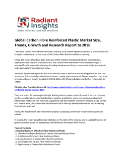 Global Carbon Fibre Reinforced Plastic Market Size, Outlook, Overview, Research Report to 2016