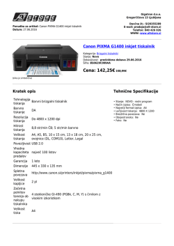 Canon PIXMA G1400 inkjet tiskalnik || PDF ponudba izdelka