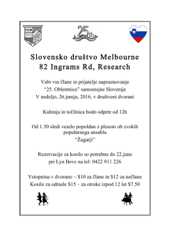 Invite Slovenian Day 2016 - Slovenian Association Melbourne