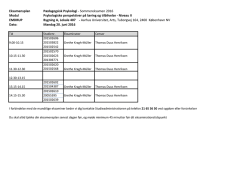 Eksamensplan Pædagogsisk Psykologi - Studerende