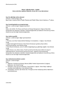 Master i offentlig ledelse – bogkøb Denne side bliver opdateret