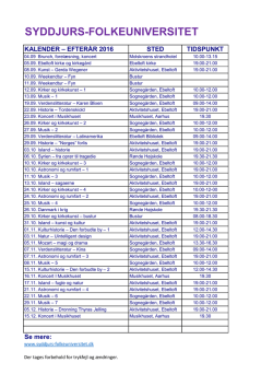 foreløbige program for efteråret 2016